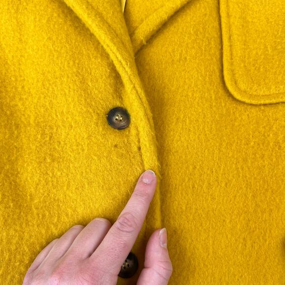 Vintage Adrienne Vittadini Yellow Wool Blend Button Front Collared Jacket (L) - Picture 9 of 15